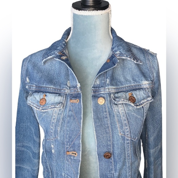 Madewell The Jean Jacket Distressed Size XS - Picture 4 of 12